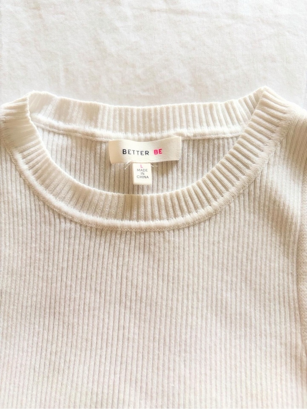 Better Be Ribbed Crewneck Tank - Cream - Picture 2 of 2